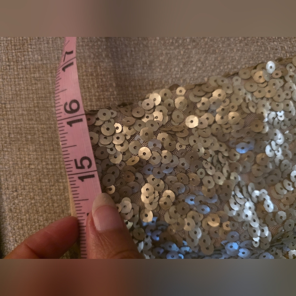 Gold Sequin Pencil Skirt - Women's Elegant Party Skirt Medium - Picture 9 of 10